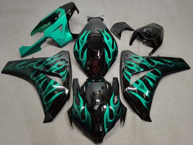 Carenados Moto Honda CBR1000RR 2008-2011 - Negro Brillante Verde Llama Asequibles