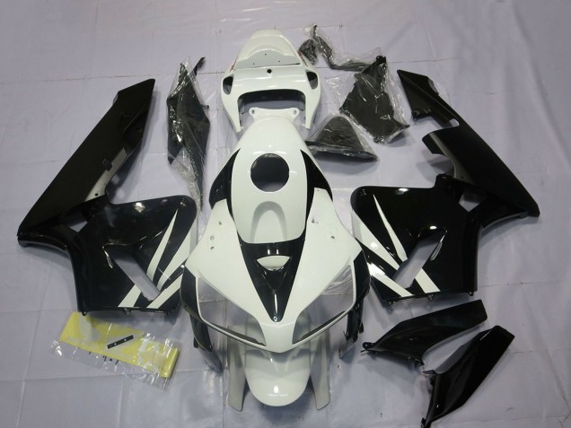 Carenados Moto Honda CBR600RR 2005-2006 - Blanco Negro Brillante Asequibles