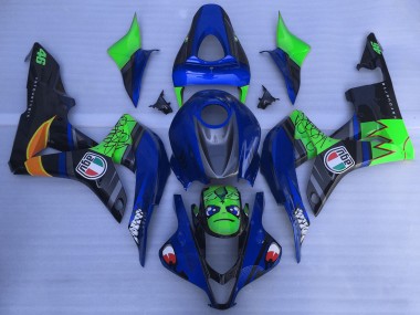 Carenados Moto Honda CBR600RR 2007-2008 - Azul Verde Negro Brillante Tiburón Asequibles