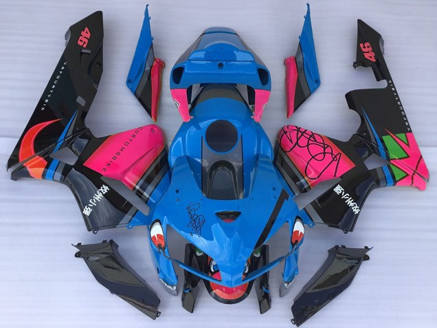Carenados Moto Honda CBR600RR 2005-2006 - Azul Tiburón Rosa Asequibles