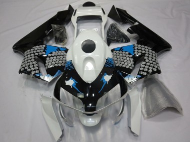 Carenados Moto Honda CBR600RR 2003-2004 - Blanco Azul Negro Brillante Splatter Asequibles