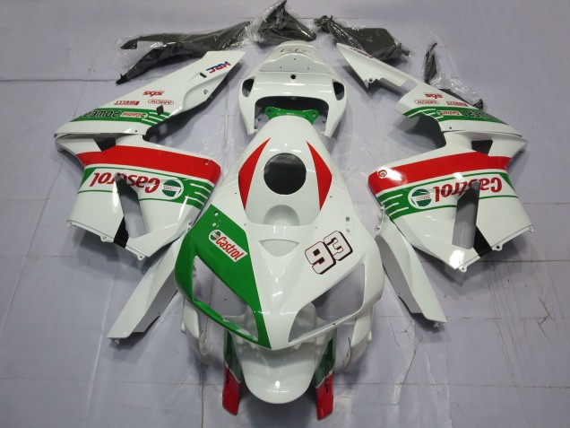 Carenados Moto Honda CBR600RR 2005-2006 - Blanco Verde Rojo Castrol 93 Asequibles