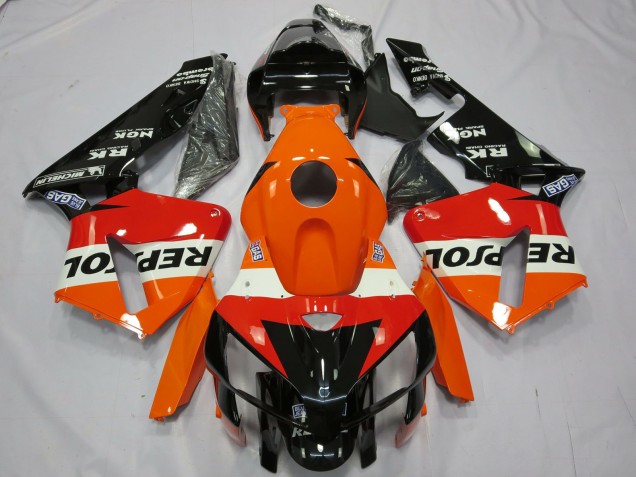 Carenado Moto Honda CBR600RR 2005-2006 - Naranja Blanco Rojo Negro Brillante Repsol Asequibles