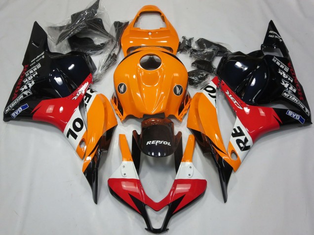 Carenado Moto Honda CBR600RR 2009-2012 - Naranja Blanco Rojo Negro Brillante Repsol Asequibles