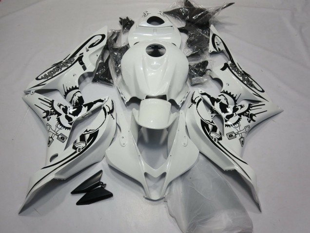 Carenados Moto Honda CBR600RR 2007-2008 - Blanco Negro Asequibles