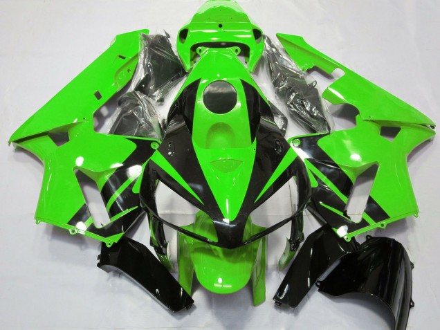 Carenados Moto Honda CBR600RR 2005-2006 - Verde Negro Brillante Diseño Asequibles