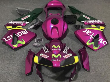Carenados Moto Honda CBR600RR 2003-2004 - Hot Rosa Amarillo Verde MoviStar Asequibles