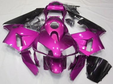 Carenados Moto Honda CBR600RR 2003-2004 - Hot Rosa Negro Brillante Asequibles