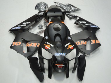 Carenados Moto Honda CBR600RR 2003-2004 - Negro Mate Naranja Repsol Asequibles