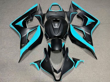 Carenado Moto Honda CBR600RR 2007-2008 - Cian Azul Negro Mate Asequibles