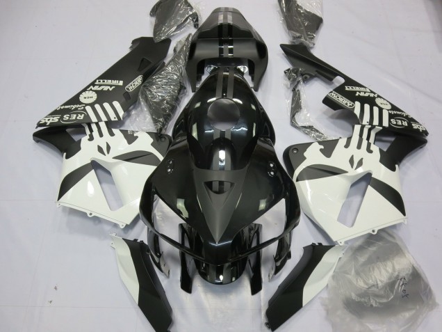 Carenados Moto Honda CBR600RR 2005-2006 - Blanco Negro Mate Puisher Logo Asequibles