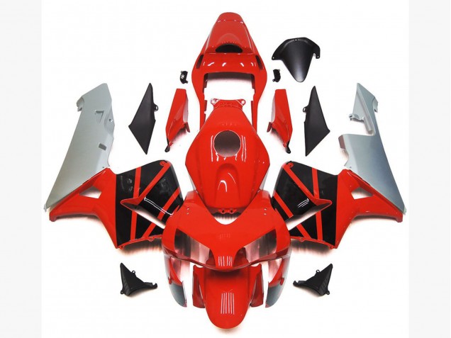 Carenados Moto Honda CBR600RR 2003-2004 - Plata Rojo Negro Brillante OEM Estilo Asequibles