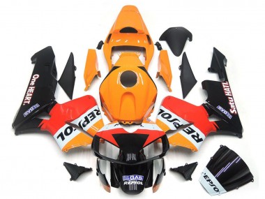 Carenados Moto Honda CBR600RR 2003-2004 - Naranja Blanco Rojo Negro Brillante One Heart Repsol Asequibles