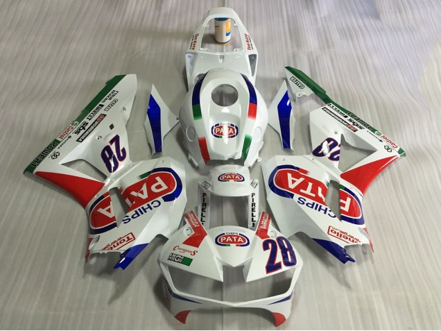 Carenados Moto Honda CBR600RR 2013-2023 - Blanco Rojo Azul Pata 28 Asequibles