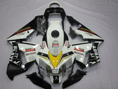 Carenados Moto Honda CBR600RR 2003-2004 - Blanco Amarillo Negro Brillante Playboy Estilo Asequibles