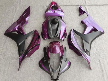 Carenado Moto Honda CBR600RR 2007-2008 - Púrpura Negro Mate Asequibles