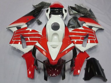 Carenados Moto Honda CBR600RR 2005-2006 - Blanco Rojo Negro Large Raya Asequibles