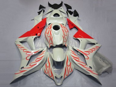 Carenados Moto Honda CBR600RR 2007-2008 - Blanco Rojo Llama Asequibles