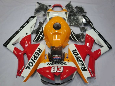 Carenados Moto Honda CBR600RR 2013-2023 - Naranja Blanco Rojo Negro Brillante Repsol 93 Asequibles