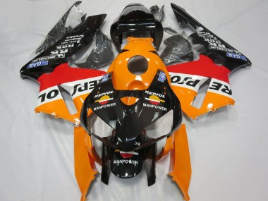Carenados Moto Honda CBR600RR 2005-2006 - Naranja Blanco Rojo Negro Brillante Repsol Man Power Asequibles