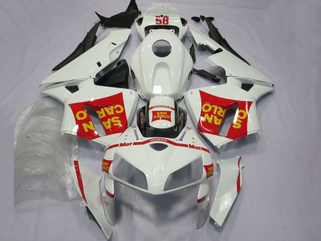 Carenados Moto Honda CBR600RR 2005-2006 - Blanco Rojo Amarillo San Carlo 58 Asequibles