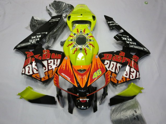 Carenados Moto Honda CBR600RR 2005-2006 - Vibrant Amarillo Negro Rossi Asequibles