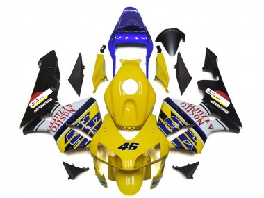 Carenados Moto Honda CBR600RR 2003-2004 - Amarillo Azul Blanco Negro Brillante Nastro Azzurro 46 Asequibles