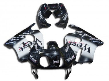 Carenados Moto Honda CBR250RR 1990-1998 - Negro Brillante Blanco West Asequibles