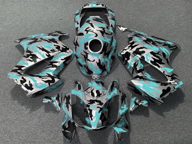 Carenados Moto Honda VFR 800 2002-2013 - Azul Verdoso Camouflage Asequibles