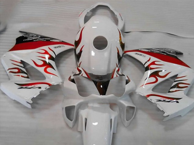 Carenados Moto Honda VFR 800 2002-2013 - Blanco Rojo Llama Asequibles