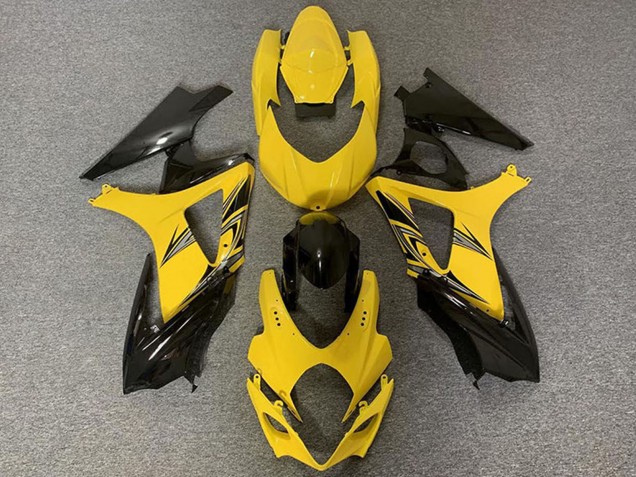 Carenados Moto Suzuki GSXR 1000 2007-2008 - Amarillo Negro Brillante Asequibles