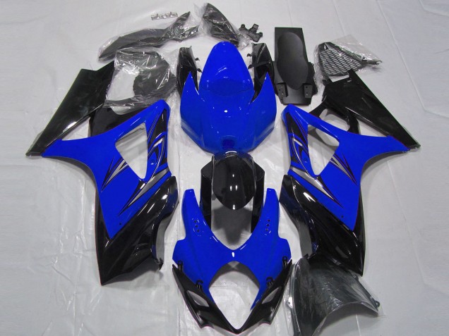 Carenado Moto Suzuki GSXR 1000 2007-2008 - Azul Negro Brillante Asequibles