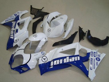 Carenados Moto Suzuki GSXR 1000 2007-2008 - Blanco Azul Jordan Asequibles