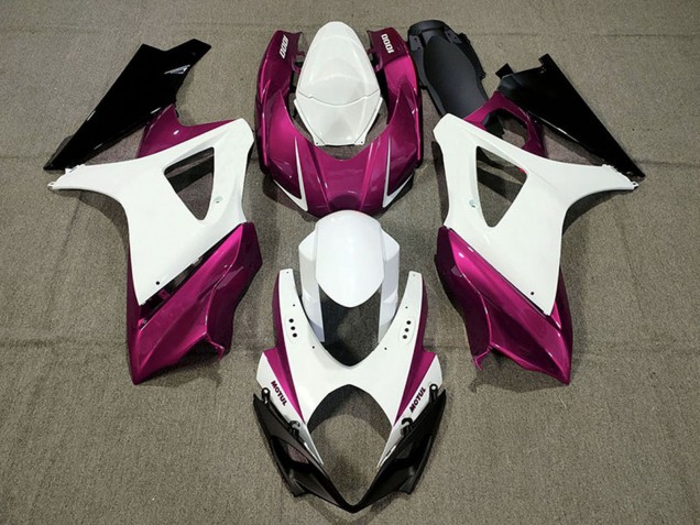 Carenados Moto Suzuki GSXR 1000 2007-2008 - Blanco Rosa Negro Asequibles