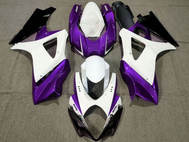 Carenados Moto Suzuki GSXR 1000 2007-2008 - Blanco Púrpura Negro Asequibles