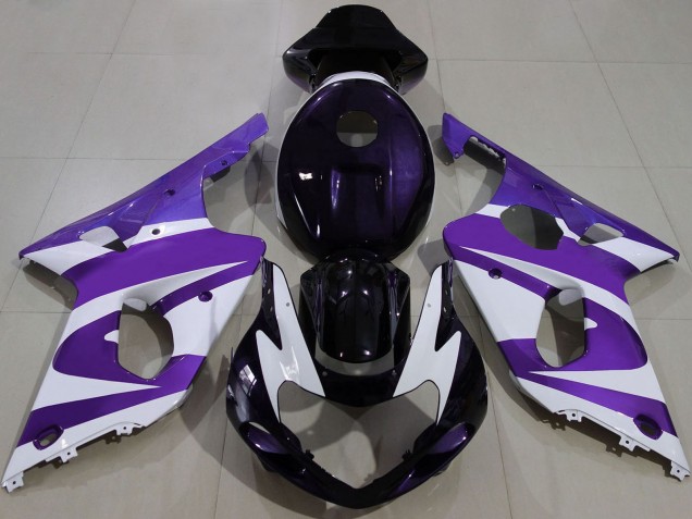 Carenados Moto Suzuki GSXR 1000 2000-2002 - Púrpura Blanco Negro Asequibles