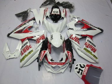 Carenados Moto Suzuki GSXR 1000 2009-2016 - Blanco Rojo Dunlop 52 Asequibles