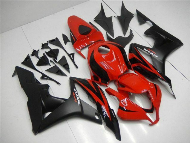 Carenados Moto Honda CBR600RR 2007-2008 - Rojo Negro Mate Calcomanías Asequibles