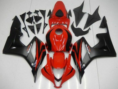 Carenados Moto Honda CBR600RR 2007-2008 - Rojo Negro Mate Calcomanías Asequibles
