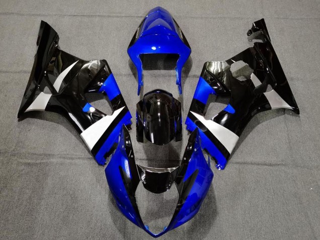 Carenados Moto Suzuki GSXR 1000 2003-2004 - Azul Blanco Negro Brillante Asequibles