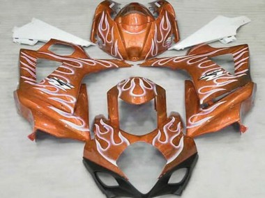 Carenados Moto Suzuki GSXR 1000 2007-2008 - Naranja Blanco Llama Asequibles