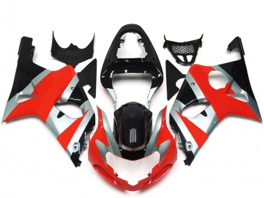 Carenados Moto Suzuki GSXR 1000 2000-2002 - Plata Rojo Negro Brillante OEM Estilo Asequibles