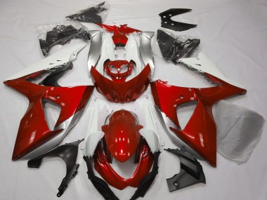 Carenados Moto Suzuki GSXR 1000 2009-2016 - Blanco Plata Rojo Asequibles