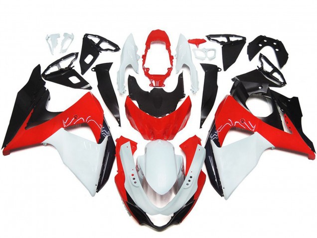 Kits Carenado Moto Suzuki GSXR 1000 2009-2016 - Blanco Rojo Negro Asequibles