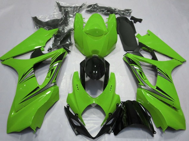 Carenados Moto Suzuki GSXR 1000 2007-2008 - Verde Negro Brillante OEM Estilo Asequibles