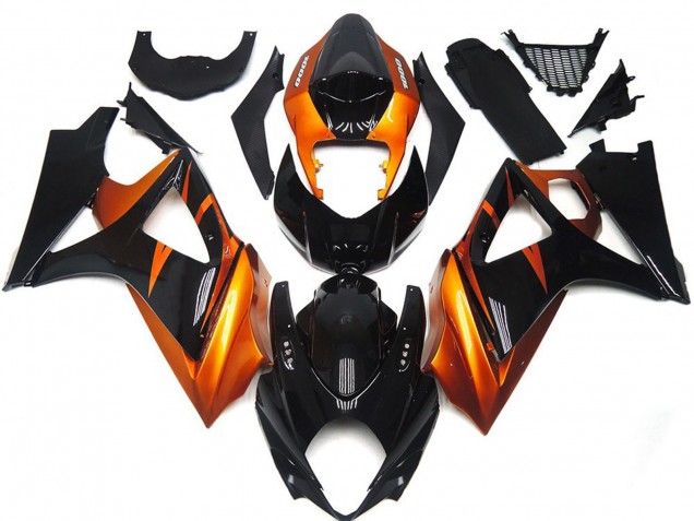 Carenados Moto Suzuki GSXR 1000 2007-2008 - Naranja Negro Brillante Asequibles