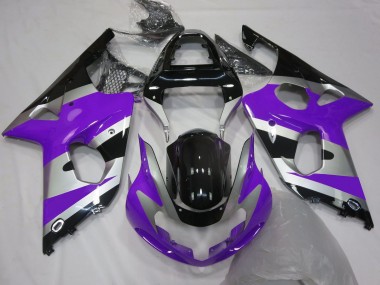 Carenados Moto Suzuki GSXR 1000 2000-2002 - Púrpura Plata Negro Brillante OEM Estilo Asequibles