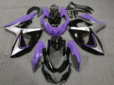 Carenados Moto Suzuki GSXR 1000 2009-2016 - Púrpura Plata Negro Asequibles