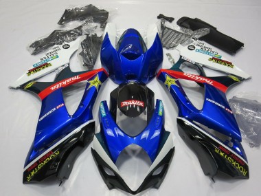 Carenado Moto Suzuki GSXR 1000 2007-2008 - Blanco Azul Rojo Negro Rockstar Asequibles