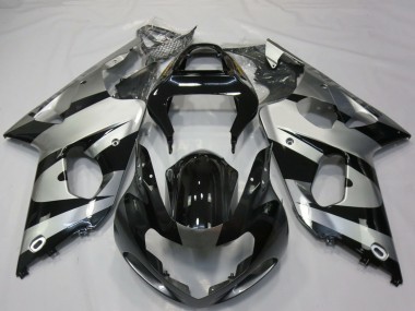 Carenados Moto Suzuki GSXR 1000 2000-2002 - Plata Negro Brillante Asequibles